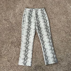 Wild honey leather snakeskin pants